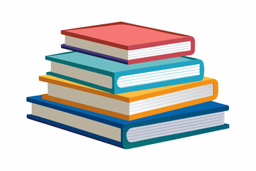 
Books icon, stack of colorful books clipart vector
