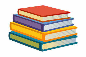 
Books icon, stack of colorful books clipart vector