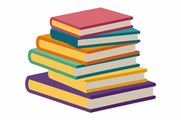
Books icon, stack of colorful books clipart vector