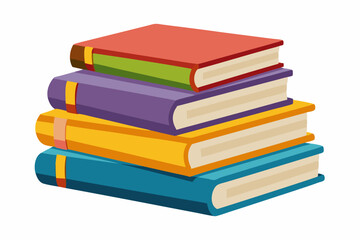 
Books icon, stack of colorful books clipart vector