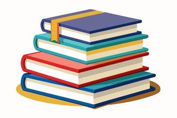 
Books icon, stack of colorful books clipart vector