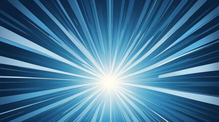 Obraz premium Pop art background. Comic pattern with starburst and halftone. Blue banner with dots and beams. Cartoon retro sunburst effect. Vintage sunshine texture. Funny superhero print. Vector illustration. 