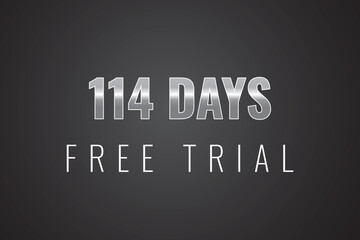 114 day free trial banner design. 114 days free banner background
