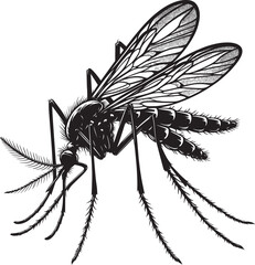 Mosquito Silhouette isolated on white background Minimalist mosquito vector illustration