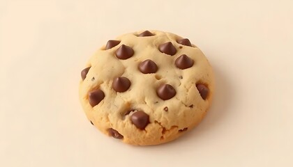 Fototapeta premium Chocolate Chip Cookie on White Background