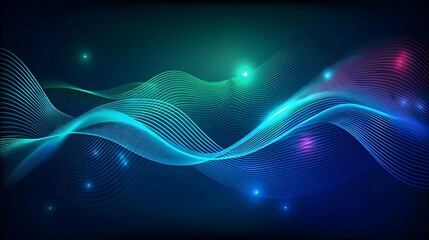 Abstract background neon wave. Hi-tech design for wallpaper, banner, background, landing page. Abstract Neon Dark Wave Dotted Line Pattern Technology Background