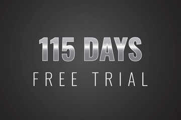 115 day free trial banner design. 115 days free banner background
