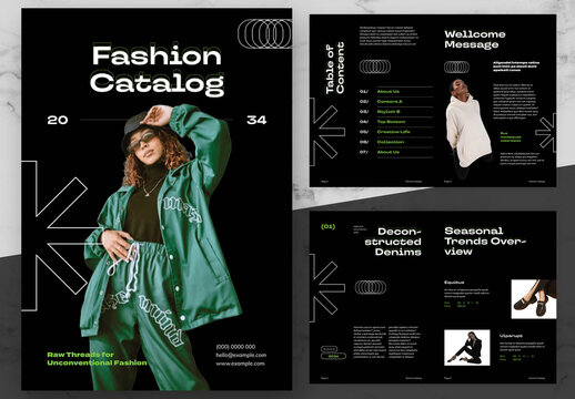 Black and Green Fashion Catalog