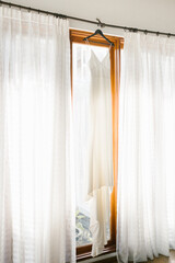 Handing bridal dress