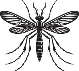 Mosquito Silhouette isolated on white background Minimalist mosquito vector illustration