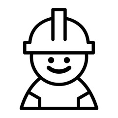 Worker icon in thin line style vector illustration graphic design