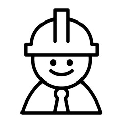 Engineer icon in thin line style vector illustration graphic design