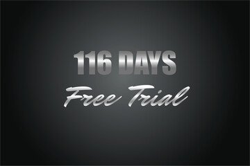 116 day free trial banner design. 116 days free banner background
