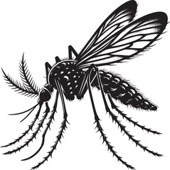 Mosquito Silhouette isolated on white background Minimalist mosquito vector illustration