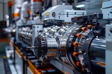 Obraz premium A machine with many parts and a large gear