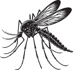 Mosquito Silhouette isolated on white background Minimalist mosquito vector illustration