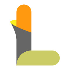 Print creative modern color full  L letter logo design