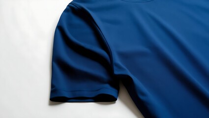 Blue crewneck tshirt on white background. Perfect for showcasing apparel designs, tshirt mockups, fashion presentations, and clothing advertisements