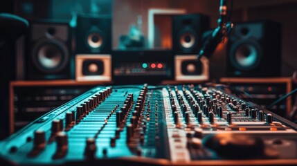 State-of-the-Art Music Studio with Professional Sound Equipment and Instruments