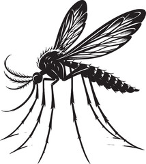 Mosquito Silhouette isolated on white background Minimalist mosquito vector illustration
