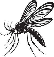 Mosquito Silhouette isolated on white background Minimalist mosquito vector illustration