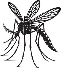 Mosquito Silhouette isolated on white background Minimalist mosquito vector illustration
