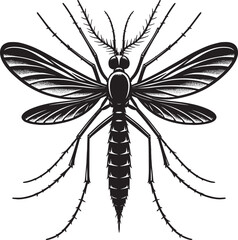 Mosquito Silhouette isolated on white background Minimalist mosquito vector illustration