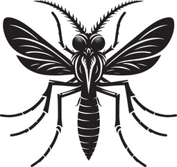 Mosquito Silhouette isolated on white background Minimalist mosquito vector illustration