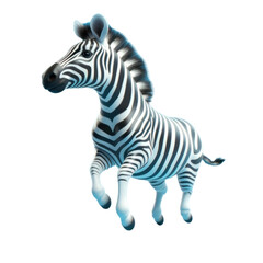 Fototapeta premium A 3D rendering of a zebra with a black and white striped pattern on its body.