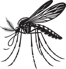 Mosquito Silhouette isolated on white background Minimalist mosquito vector illustration