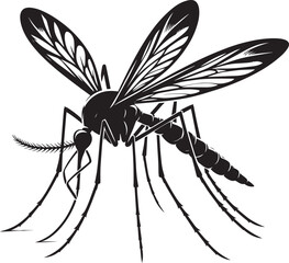 Obraz premium Mosquito Silhouette isolated on white background Minimalist mosquito vector illustration