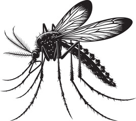 Mosquito Silhouette isolated on white background Minimalist mosquito vector illustration