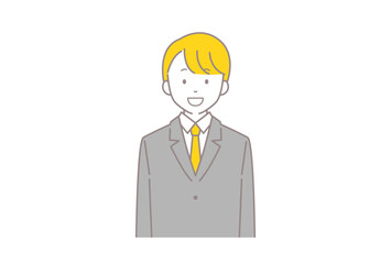 ブレザーを着た笑顔の男子学生のイラスト
