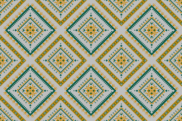 Geometric ethnic seamless pattern traditional. Grey fabric Mexican style. Design for background, wallpaper, illustration, fabric, clothing, carpet, textile, batik, embroidery.