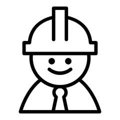 Engineer icon in thin line style vector illustration graphic design