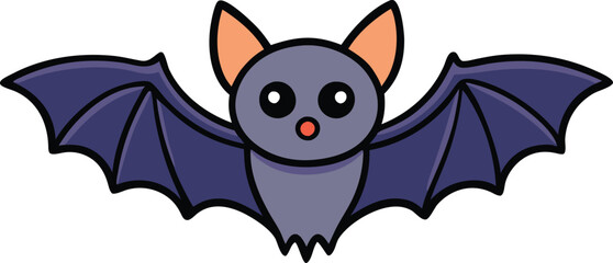 Obraz premium A bat cartoon vector for Halloween