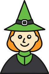 A witch cartoon vector for Halloween