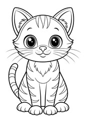 Fototapeta premium Detailed Cat Coloring Pages: Intricate and Fun for Kids. Cute. Cat. Coloring. Pages. Intricate