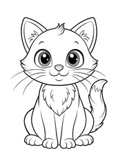 Obraz premium Printable Cat Coloring Pages: Easy and Fun to Print. Cute. Cat. Coloring. Pages. Printable