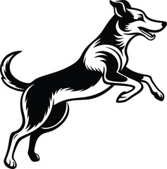 Fototapeta premium dog jump silhouette vector