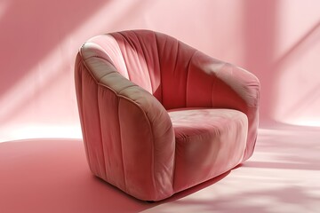 Pink armchair on a pink background