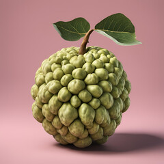 Fototapeta premium A Custard apple, front view, studio photo