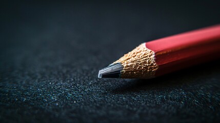 07231249 251. Close-up of a pencil eraser on a black paper background, with soft focus and low-key lighting, emphasizing the simplicity and sophistication of the business and education concept