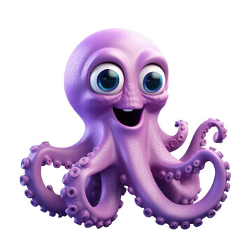 recommend clip art: A cute, cartoon octopus with big, blue eyes and a friendly smile.