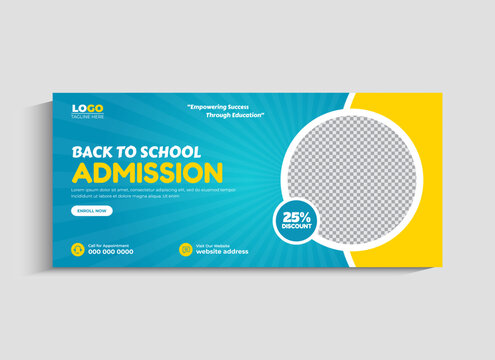 Back to School Social Media Facebook cover or web banner template