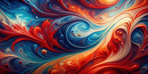 Colorful abstract painting with red and blue swirls, abstract, painting, artwork, colorful, red, blue, vibrant, swirls
