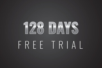 128 day free trial banner design. 128 days free banner background
