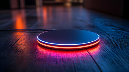 Futuristic Technology on Wooden Floor Illustration