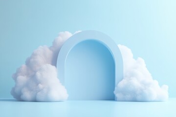 Pastel Cloud with Minimalist Arch