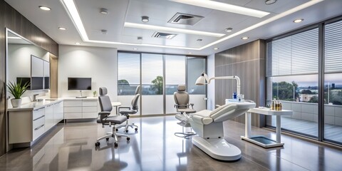 Consultorio dental moderno con vista frontal, odontolog?a, cl?nica dental, consultorio, sala de espera